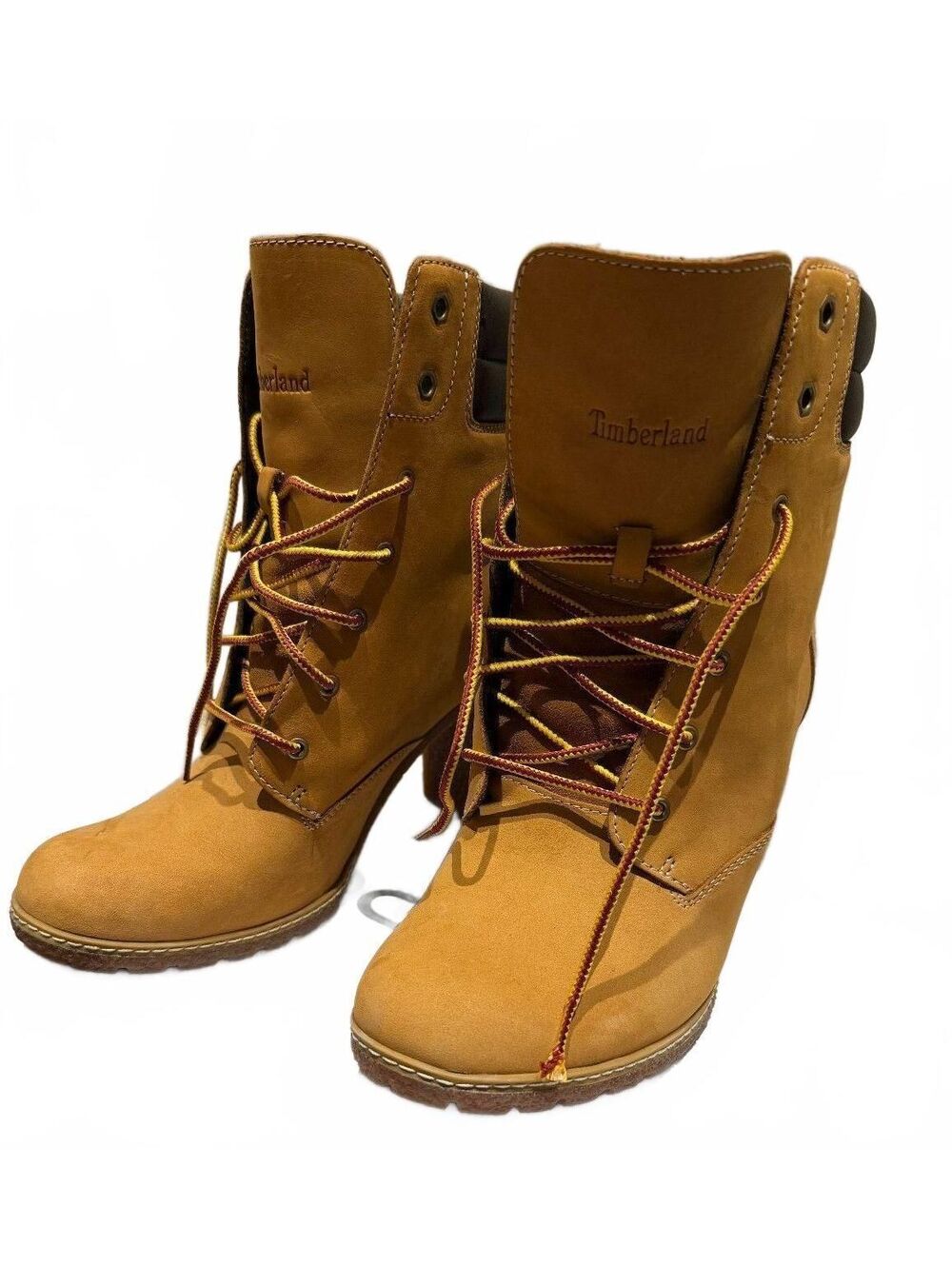 Wheat Timberland Heeled Lace-up Boots